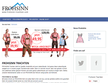 Tablet Screenshot of frohsinn-trachten.com